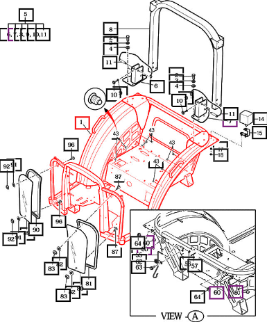 (Sold Out) Mahindra Tractor Frame Comp, Noncabin 12317012100MR