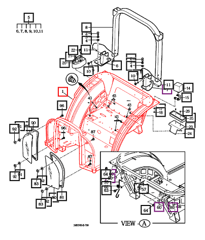 Mahindra Tractor Frame Comp , Noncabin 12317012101MR