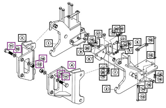 (Sold Out) Mahindra Tractor Subframe Set 14300051