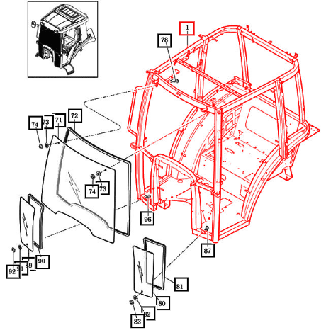 (Sold Out) Mahindra Tractor Frame Comp, Cabin/ T483 14527012107GB