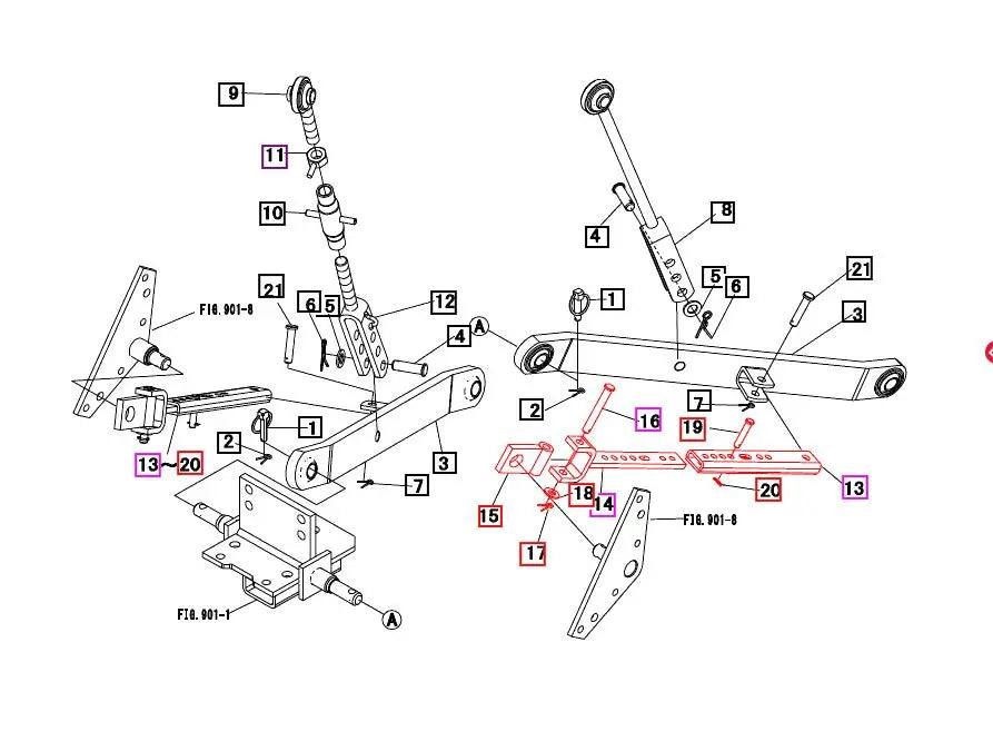 1533 3 Point Stabilizer Assembly Mahindra Direct Parts