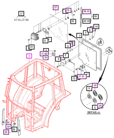(Sold Out) Mahindra Tractor Frame Comp, Cab 16747012103DG