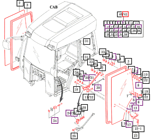Mahindra Tractor Glass, Sub. Rh 17687900671