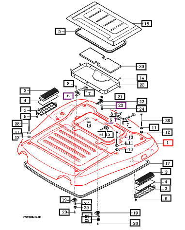 Mahindra Tractor Roof, Comp 19027212103MR