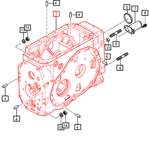 Mahindra Tractor Case, Rr Transmission 19962400011M