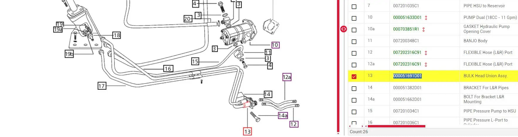 4500 2wd Power Steering Bulk Head Union hard line to flex line Mahindra