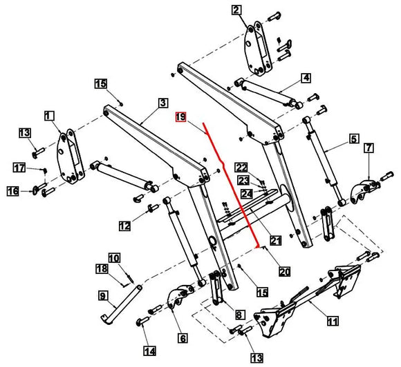 4540 (From SN 2G3775) Bucket Level Indicator Rod Mahindra Direct Parts