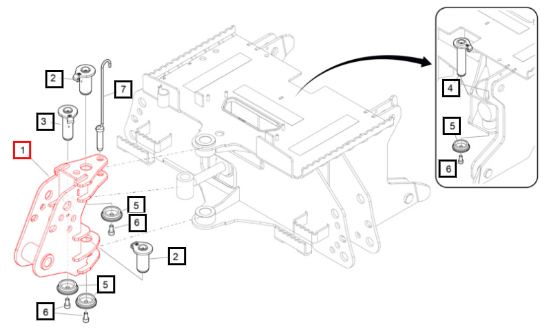 Mahindra Tractor Swing Frame, Mahindra Red 60064451-36ALO
