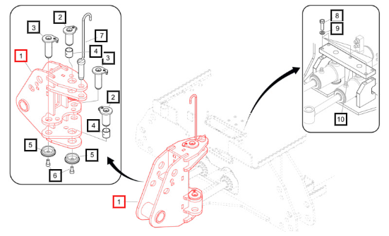 Mahindra Tractor Swing Frame, Mahindra Red 60105978-36ALO