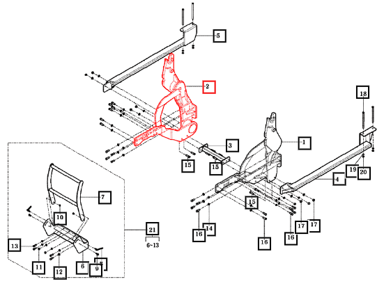 (Sold Out) Mahindra Tractor Mounting Frame Comp , Rh 84951002002GB