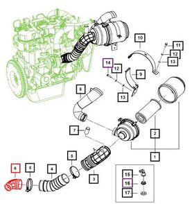 Mahindra Roxor 90 Degree Air Inlet Hose At Turbocharger 0313AC1730N Mahindra