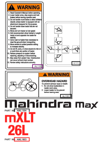 Mahindra mXLT 26L Decal ANSAML1803