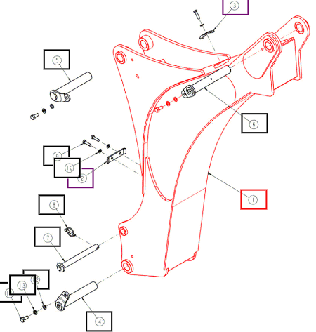 Mahindra Tractor Boom Lower ANSBBL86A-0000