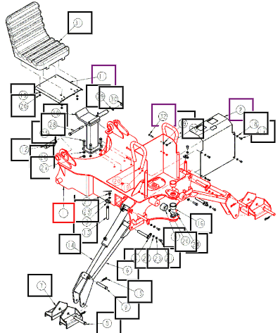 (Sold Out) Mahindra Tractor Frame Serial No. J20380 ~ ANSBMF4025B-1000