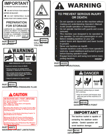 Mahindra Warning 3-Point Limitations ATI40972