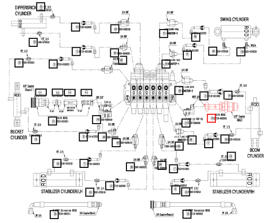 Mahindra 770 Hose P Port 3/8 Coupler Male BT19-862001