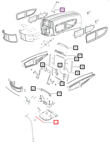 Mahindra Foam Front Grill Bottom E007501190D1