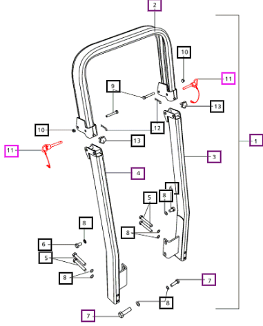 Mahindra Pin Rops Hinge E007517050C1