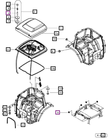 Mahindra Tractor Middle Roof E007517509D1