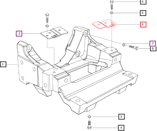 Mahindra Bracket RH Radiator Mounting E007542296B91