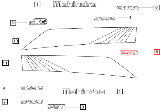 Mahindra Sticker Hood Side Panel Lh E007545867C1