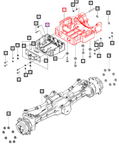 Mahindra Front Axle Support E008005584C1