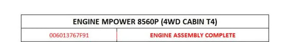 Engine Assembly Complete 006013767F91 Mahindra