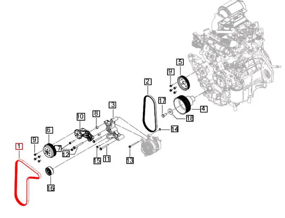 Mahindra Tractor Alternator / Fan Serpentine Belt for 5100 Series Mahindra