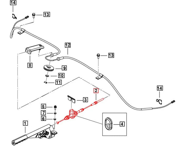 Mahindra Roxor Front Emergency / Parking Brake Cable 0605BA0440N Mahindra