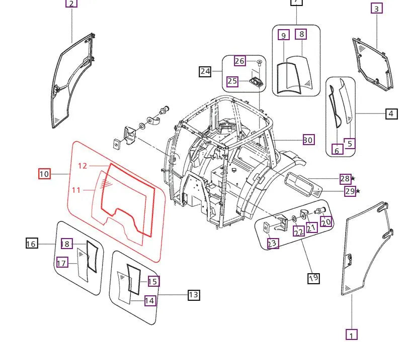 Front Windshield 7060 Mahindra Direct Parts