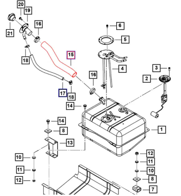Mahindra Roxor Fuel Fill Hose 0076875 Mahindra