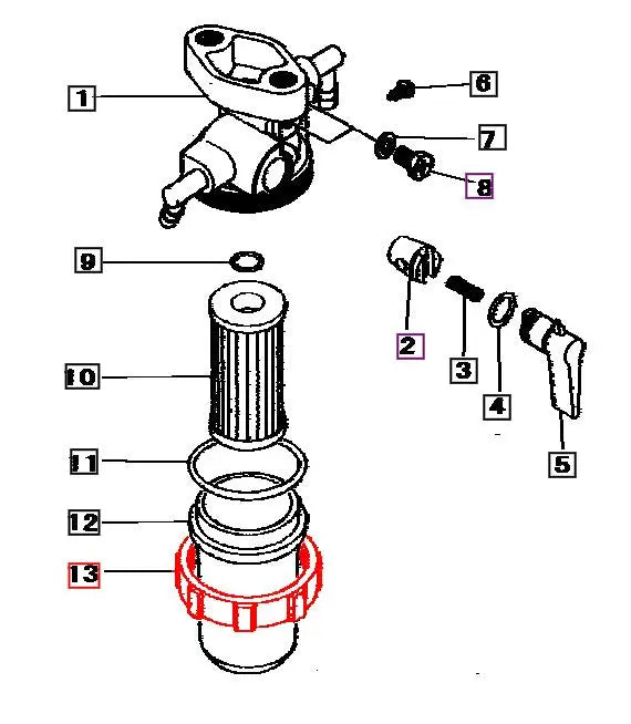 Fuel Filter Cup Retainer 2516 MM404877 Mahindra