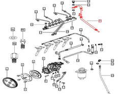 Mahindra Tractor Fuel Line Pipe - Fuel Rail to Tank 006020682D1