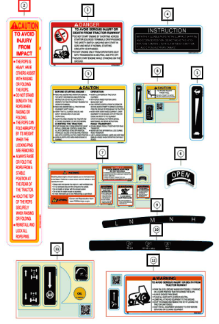 Mahindra Sticker Caution Rops Folding H07656315N01