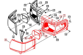 Headlight Assembly LH 19451181001 Mahindra