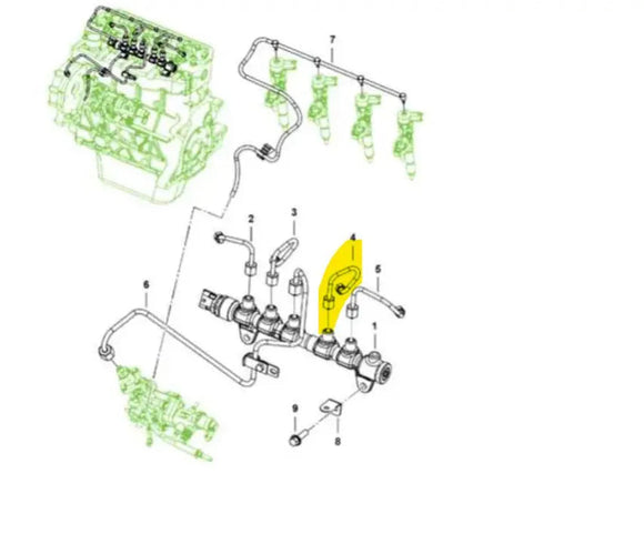 Mahindra Roxor High Pressure Fuel Line 3 (#4 in schematic picture) 0305BAB02200N Mahindra