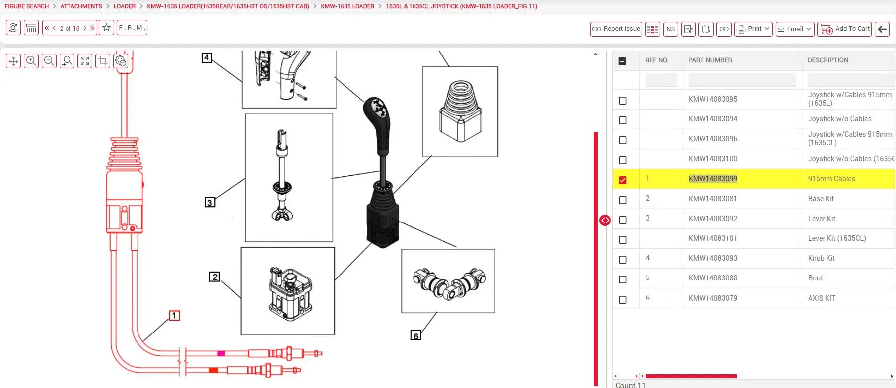 Joystick Cables for 1635L loader Mahindra