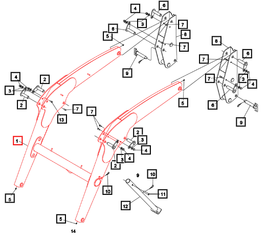 Mahindra Tractor Boom Assembly KMW11003073