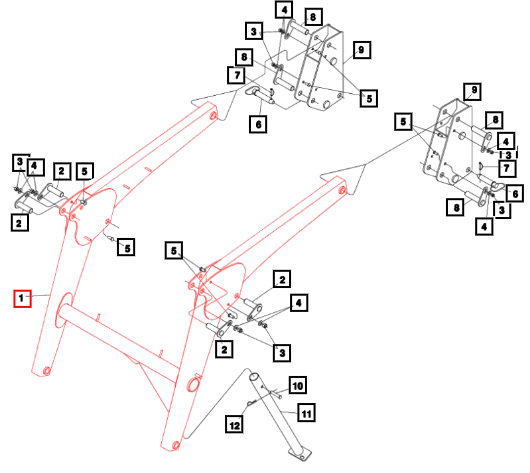 (Sold Out) Mahindra Tractor Boom Assembly KMW11003079