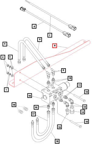 Mahindra 3rd Function Valve Mount KMW12043430