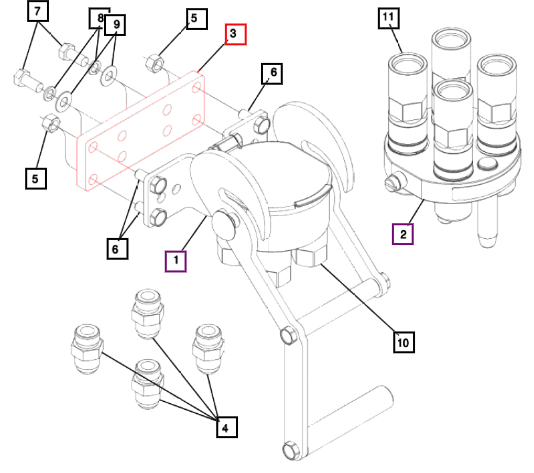 Mahindra Multi Coupler Mount Plate KMW12043457