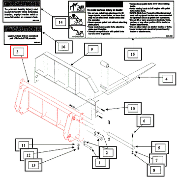 Mahindra Tractor Pallet Fork Frame KMW13022052 Mahindra Direct Parts