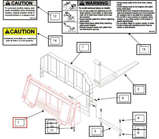 (Sold Out) Mahindra Tractor Pallet Fork Frame KMW13022058