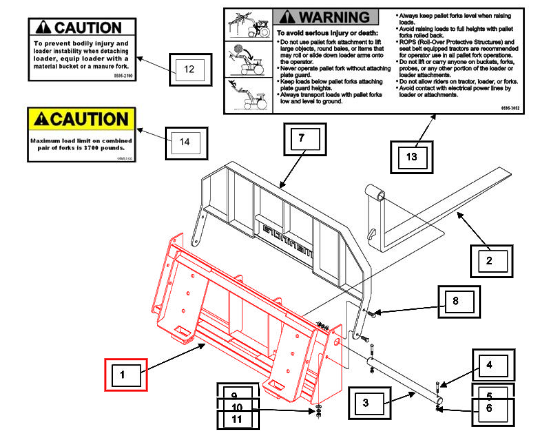 (Sold Out) Mahindra Tractor Pallet Fork Frame KMW13022105
