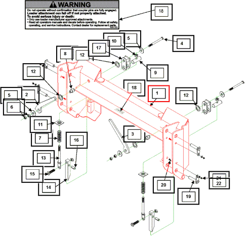 Mahindra Tractor Skid Steer Tool Carrier Frame KMW13044064