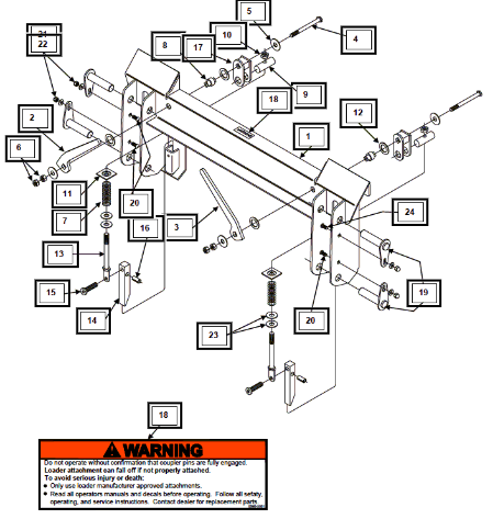 Mahindra Tractor Skid Steer Tool Carrier Attachment (Complete) KMW13044125
