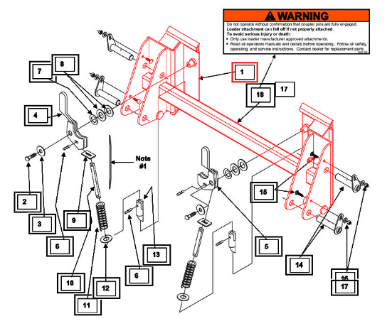 Mahindra Tractor Skid Steer Tool Carrier Frame KMW13044141