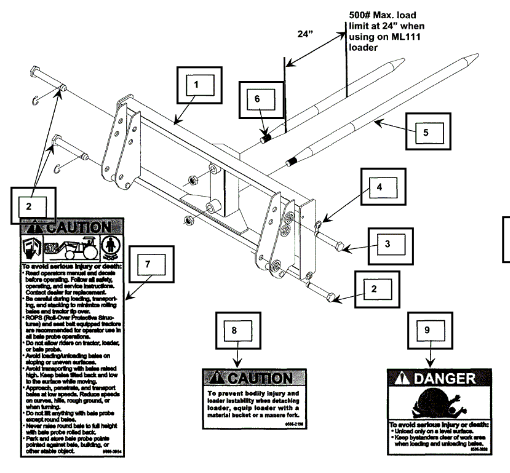 Mahindra Pin On Bale Spear (complete) KMW13052065 Mahindra Direct Parts