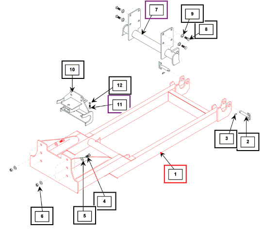 Mahindra Tractor Subframe KMW68012060