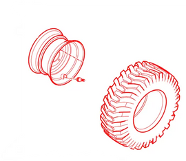 (Limited Availability) Mahindra Front Right R4 Wheel And Tire 11104443000 Mahindra Direct Parts